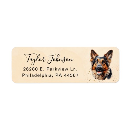German Shepherd Return Address Label (Voorkant)