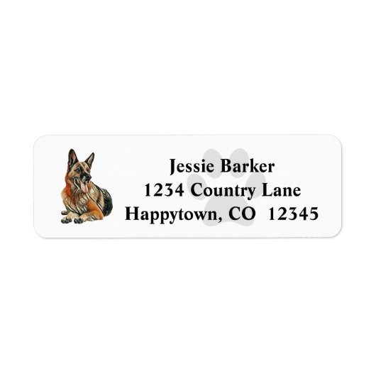 German Shepherd Return Address Label (Voorkant)