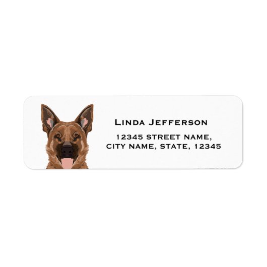german shepherd return address label (Voorkant)