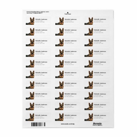 German Shepherd Return Address Labels (Full Sheet)