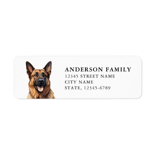 German Shepherd Return Address Labels (Voorkant)