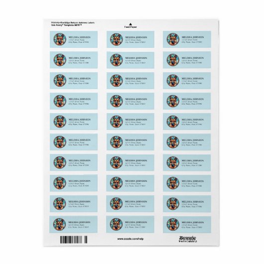 German Shepherd Return Address Labels (Full Sheet)