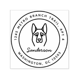 German Shepherd Return Address Stamp Self-Inking Zelfinktende Stempel