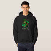 German Shepherd Riding Dinosaur Patricks Day Shamr Hoodie (Voorkant volledig)