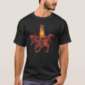 German Shepherd Riding Dinosaur Rex Puppy T-shirt (Voorkant)