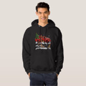 German Shepherd Riding Red Truck Merry Kerstmis X Hoodie (Voorkant volledig)