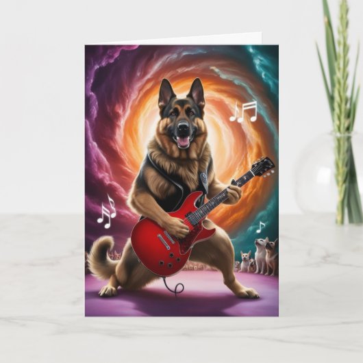 German Shepherd Rock Star Kaart (Voorkant)