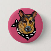 GERMAN SHEPHERD RONDE BUTTON 5,7 CM (Voorkant)