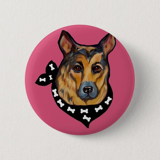 GERMAN SHEPHERD RONDE BUTTON 5,7 CM (Voorkant)