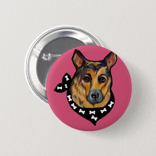 GERMAN SHEPHERD RONDE BUTTON 5,7 CM (Voorkant /achterkant)