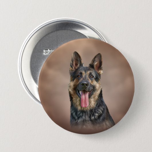 German Shepherd Ronde Button 7,6 Cm (Voorkant /achterkant)