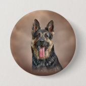 German Shepherd Ronde Button 7,6 Cm (Voorkant)