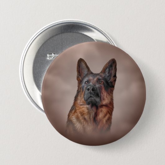 German Shepherd Ronde Button 7,6 Cm (Voorkant /achterkant)