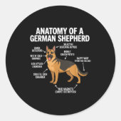 German Shepherd  Ronde Sticker (Voorkant)