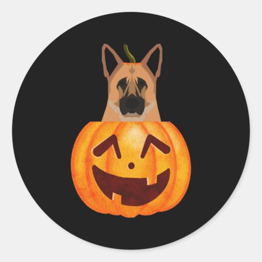 German Shepherd Ronde Sticker (Voorkant)