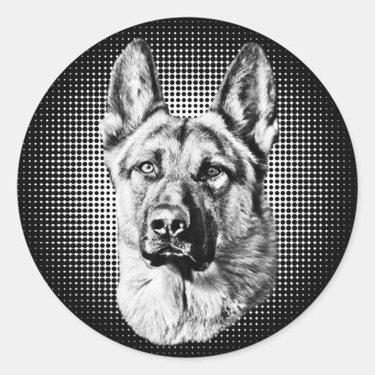 German Shepherd Ronde Sticker (Voorkant)