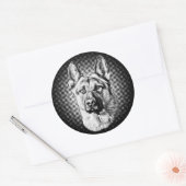 German Shepherd Ronde Sticker (Envelop)