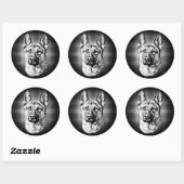 German Shepherd Ronde Sticker (Vel)