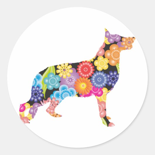 German Shepherd Ronde Sticker (Voorkant)