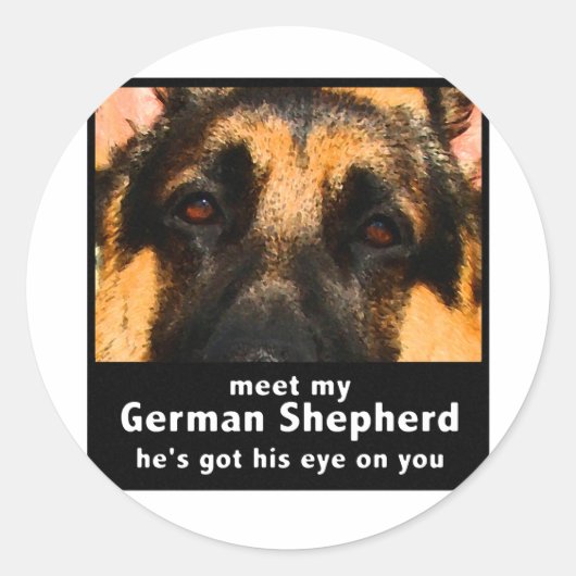 German Shepherd Ronde Sticker (Voorkant)
