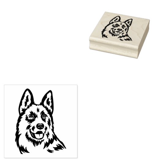 German Shepherd Rubberstempel (Gestempeld)