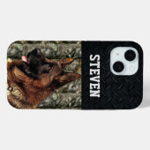 German Shepherd Rugged Camo Name Cool Dog Anima Case-Mate iPhone Case (Achterkant (horizontaal))