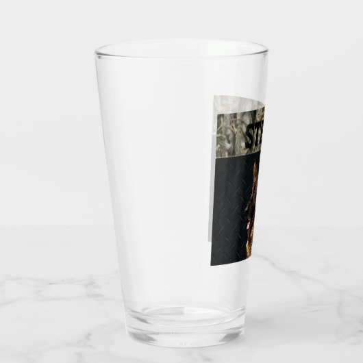 German Shepherd Rugged Camo Name Cool Dog Animal Glas (Rechts)