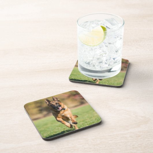 German Shepherd Running Bier Onderzetter (Rechterzijde)
