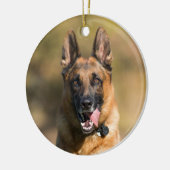 German Shepherd Running Keramisch Ornament (Links)