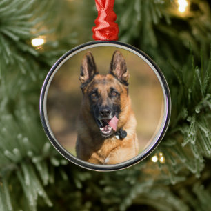 German Shepherd Running Metalen Ornament