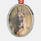 German Shepherd Running Metalen Ornament (Links)