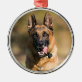 German Shepherd Running Metalen Ornament (Voorkant)