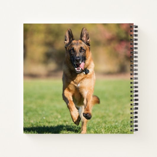 German Shepherd Running Notitieboek (Achterkant)