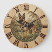 German Shepherd - Rustic Dog Decor Grote Klok (Voorkant)