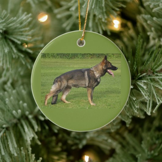 German Shepherd Sable Full Keramisch Ornament (Boom)