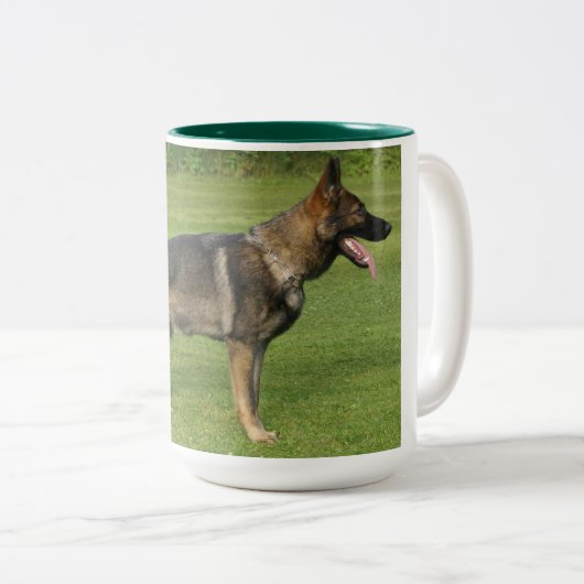 German Shepherd Sable Full Tweekleurige Koffiemok (Voorkant rechts)