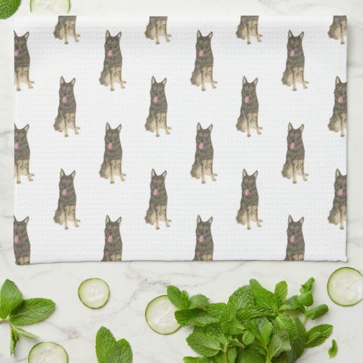 German Shepherd (Sable) Theedoek (Gevouwen)