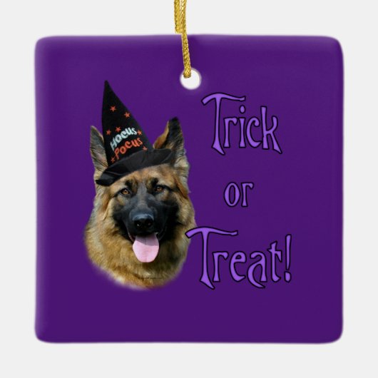 German Shepherd (sable) Trick Keramisch Ornament (Voorkant)