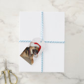 German Shepherd Santa Claus Cadeaulabel (Met Touw)