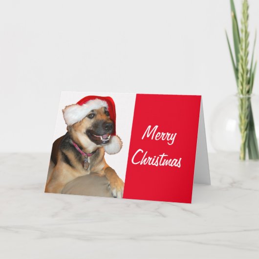 German Shepherd Santa Claus Feestdagen Kaart (Voorkant)