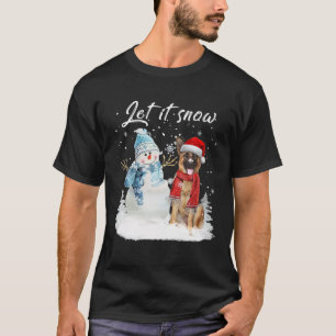 German Shepherd Santa Dog Kerstmis Snowman Xmas P T-shirt