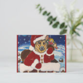 German Shepherd Santa Feestdagenkaart (Staand voorkant)