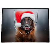 German Shepherd Santa Groot Cadeauzakje (Voorkant)