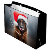 German Shepherd Santa Groot Cadeauzakje (Achterkant Gekanteld)