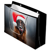 German Shepherd Santa Groot Cadeauzakje (Voorkant Gekanteld)
