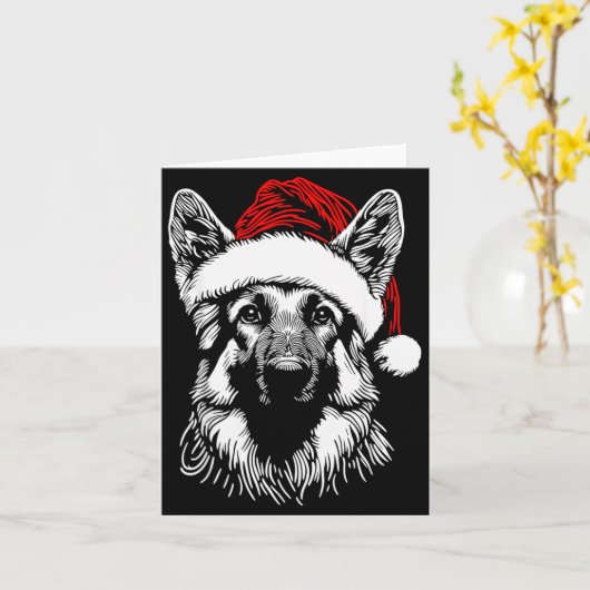 German Shepherd Santa Hat Christmas Xmas Pajama Wo Kaart (Gele Bloem)