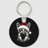 German Shepherd Santa Hat Christmas Xmas Pajama Wo Sleutelhanger (Voorkant)