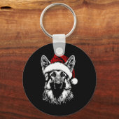 German Shepherd Santa Hat Christmas Xmas Pajama Wo Sleutelhanger (Voorkant)