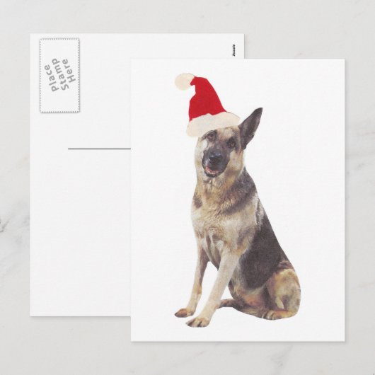 German Shepherd Santa Hat Feestdagenkaart (Voorkant / Achterkant)
