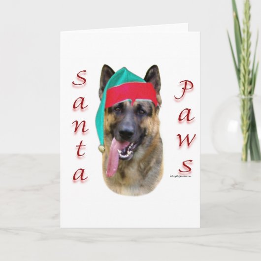 German Shepherd Santa Paws Feestdagen Kaart (Voorkant)